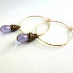 Wire Wrapped Earrings In Gold Filled And Brass..